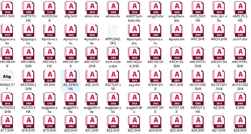 共享資源網2458款CAD字體SHX字體